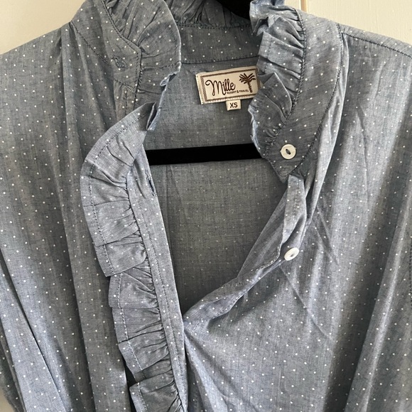 Mille Victoria dress in chambray dot - Picture 4 of 5